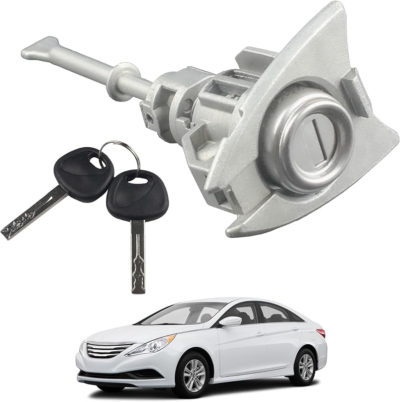 Driver Side Front Left Door Lock Cylinder Fit for 09-15 Sonata | Compatible with 2009-2014 Hyundai Sonata, 2011-2015 Hyundai Sonata Hybrid, With 2 Keys, Replaces 81970-3SA00 819703SA00