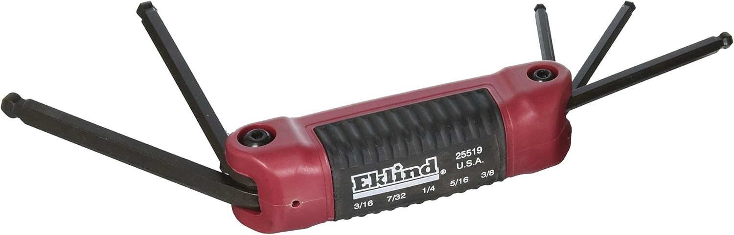 EKLIND 25519 Ergo-Fold Fold-up Ball-Hex allen wrench - 5pc set SAE Inch Sizes 3/16-3/8