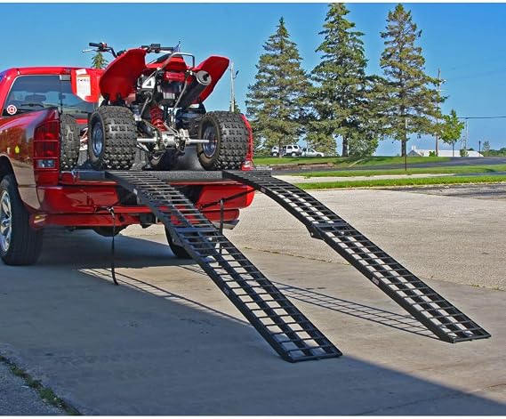 Black Widow 9' ATV Ramps, Folding, for Truck or Trailer | Dual runner ramps for quads, four wheelers
