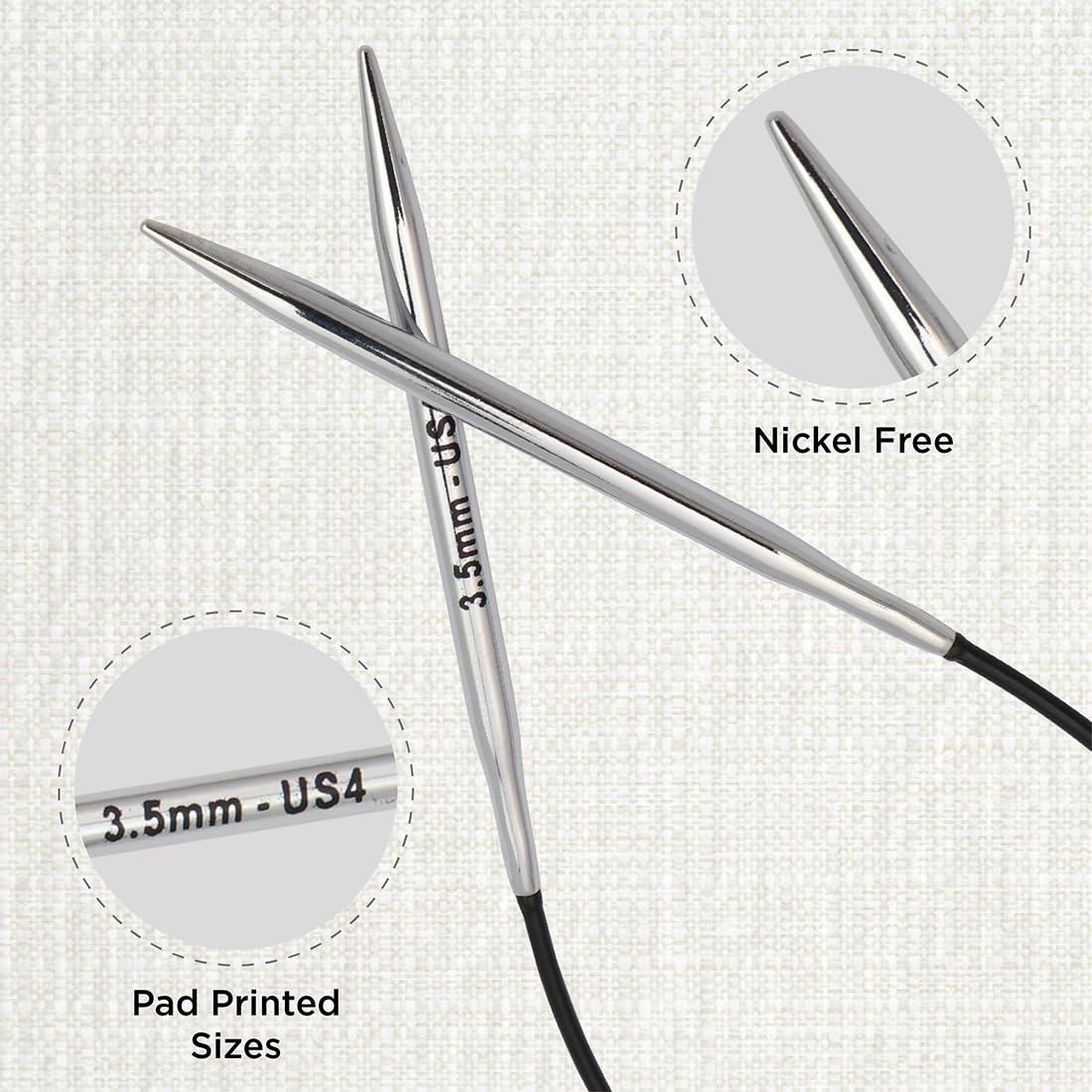 KnitPro - Knitpro Nova Metal (25 cm, 3,50) Aghi a Maglia Circolare - 1 unità