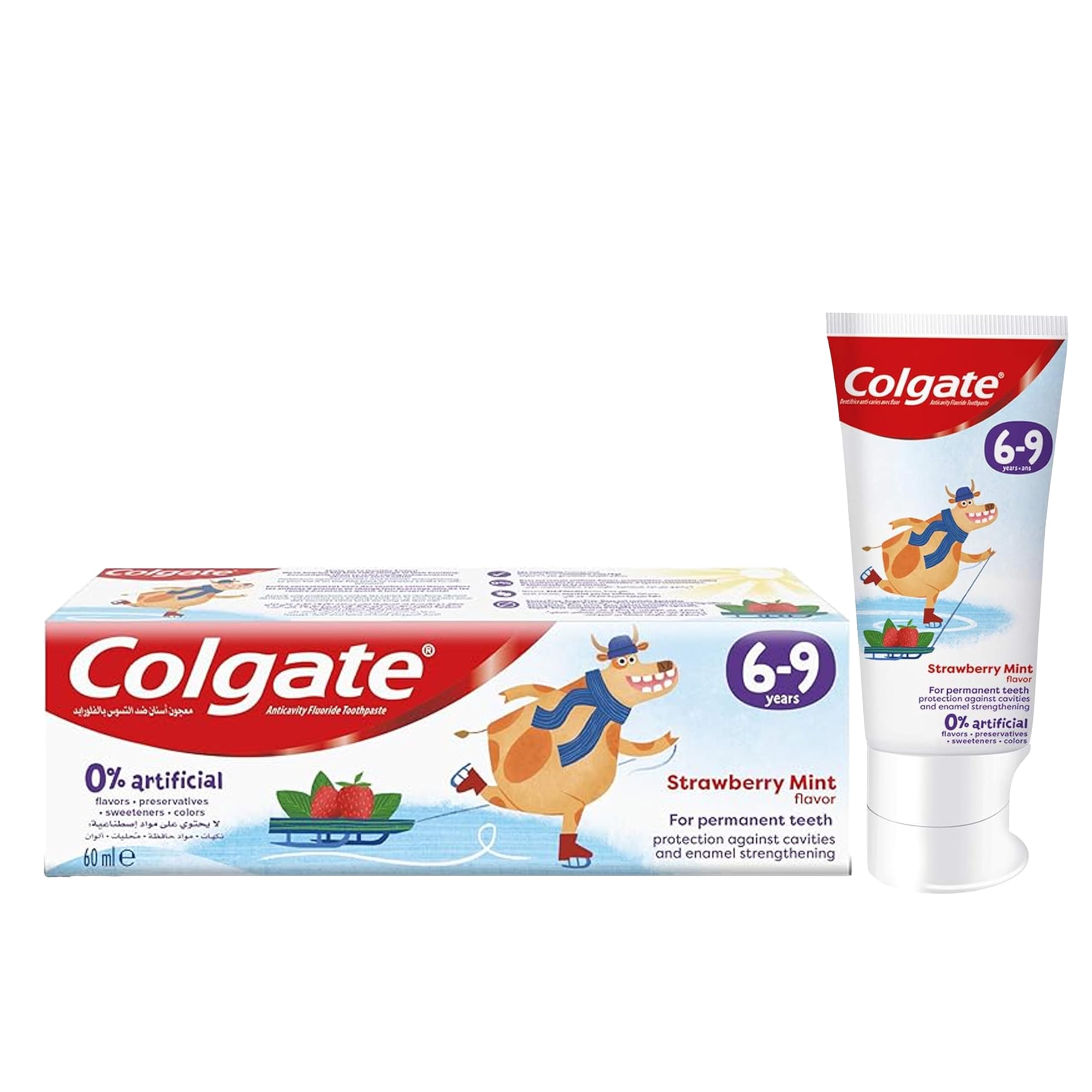 ColgateToothpaste 6-9 Strawberry Mint Flavor Kids Toothpaste With Fluoride Gel, 60ml, 1 Pack