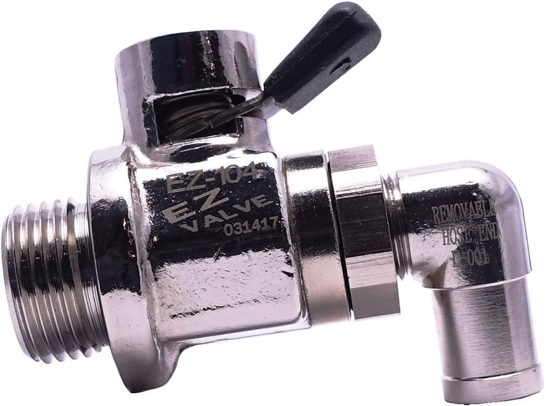 EZ-104(18mm-1.5) EZ Oil Drain Valve with removable L-Shape Hose End(L-001) Combo