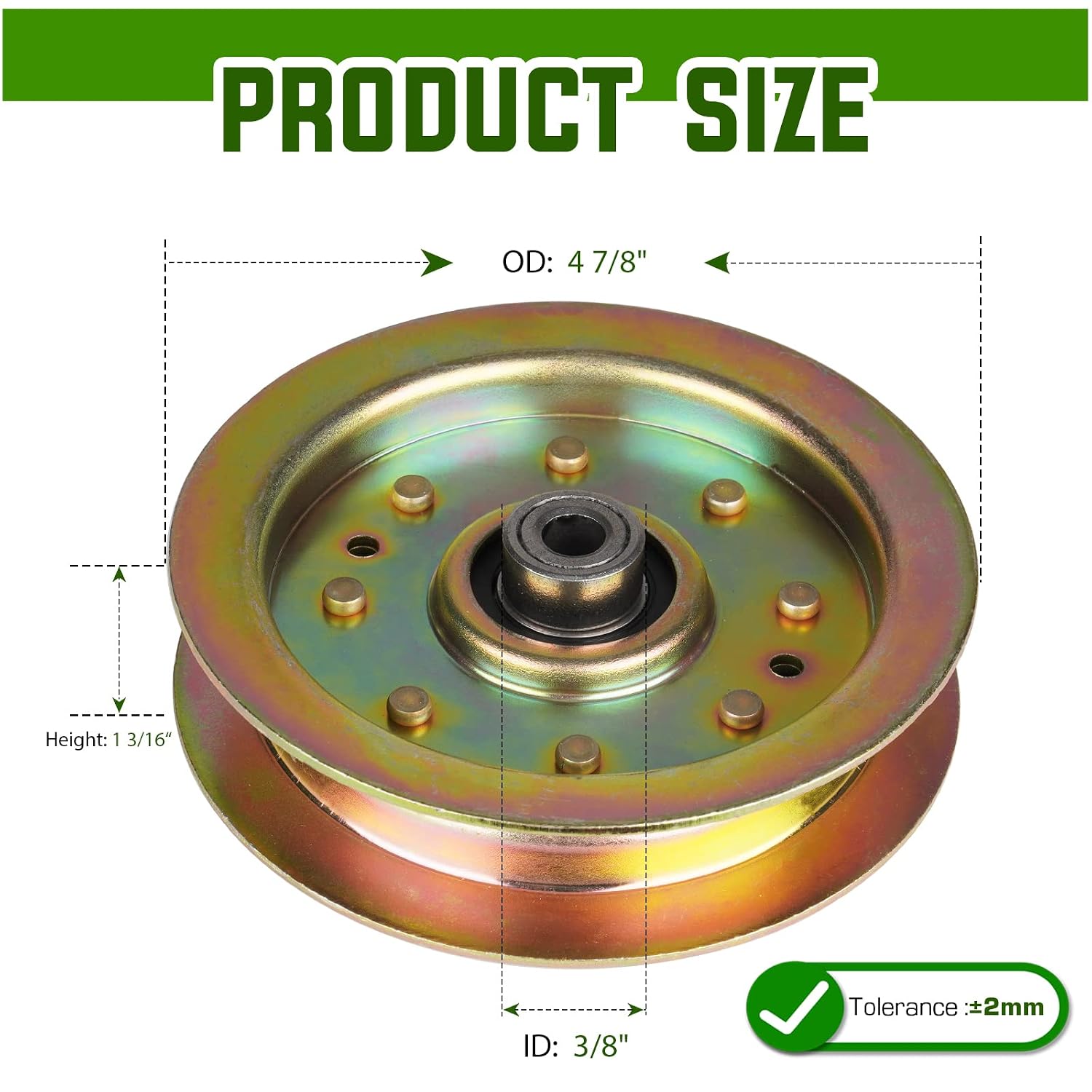 Flat Idler Pulley 44 50 inch Deck for Cub Cadet MTD Z-Force 44 48 50 S 54-KH 60 LTX1050 ZTL7500 Tank 48 60 L48-KH L60-KH S6031 S6032 02004447 01004101 756-04400 1 Pack