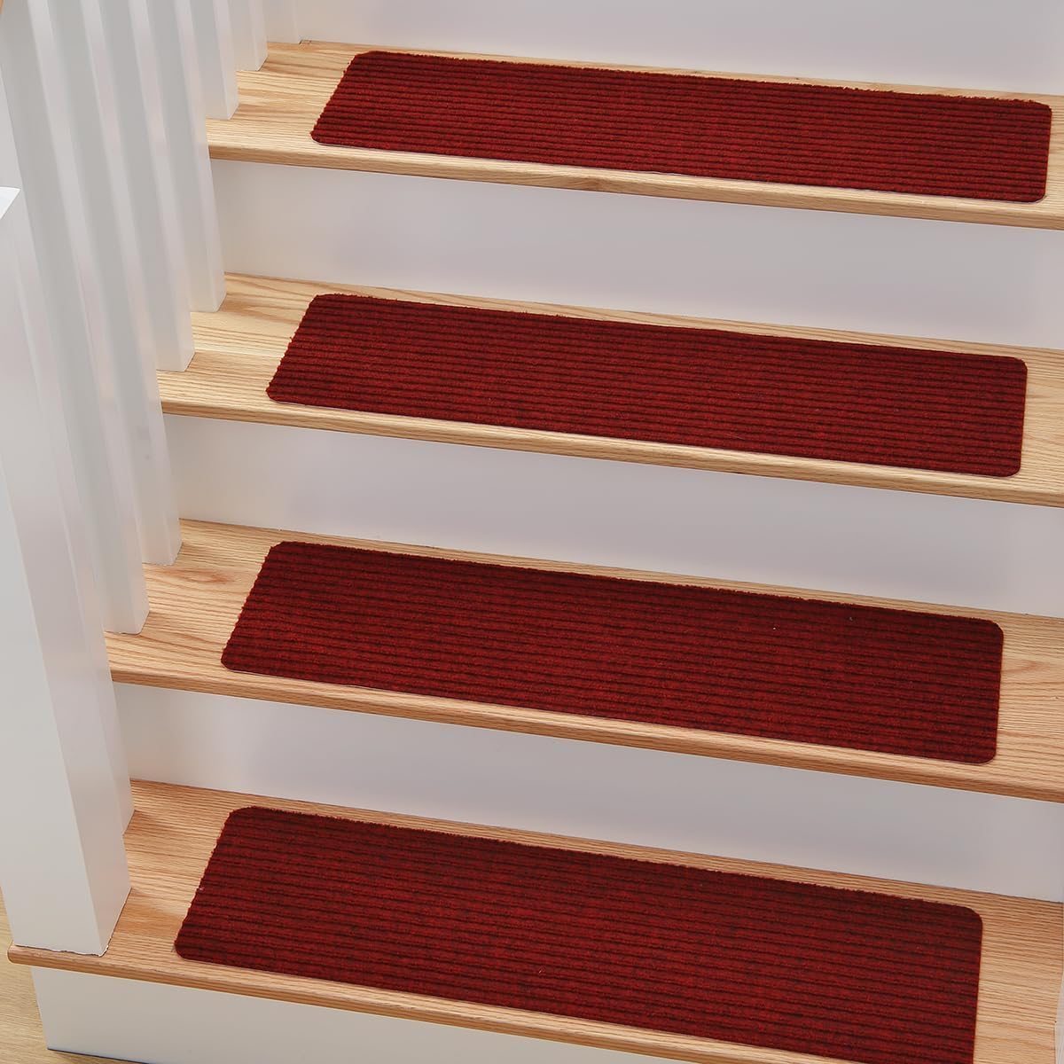 Lot de 15 Tapis d'escalier Marchette Escalier 65x25 cm Noir