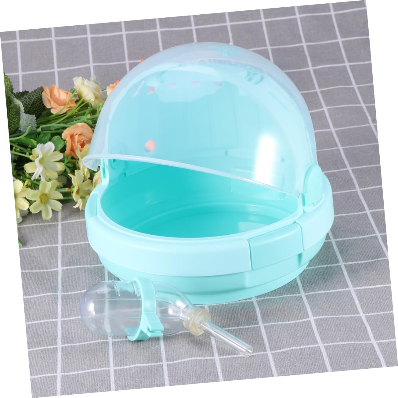 Portable Outdoor Hamster Carrier Breathable Plastic Travel Cage Air Circulation for Small Animals for Green