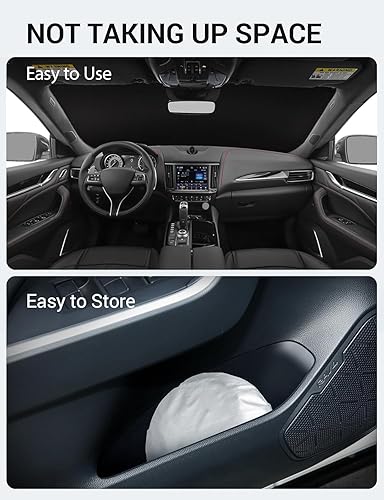 Vista 963 de Proadsy Parasol para parabrisas para BMW X1 F48 2016-2022 de 4 capas plegable, protector de parasol frontal que bloquea los rayos UV y mantiene