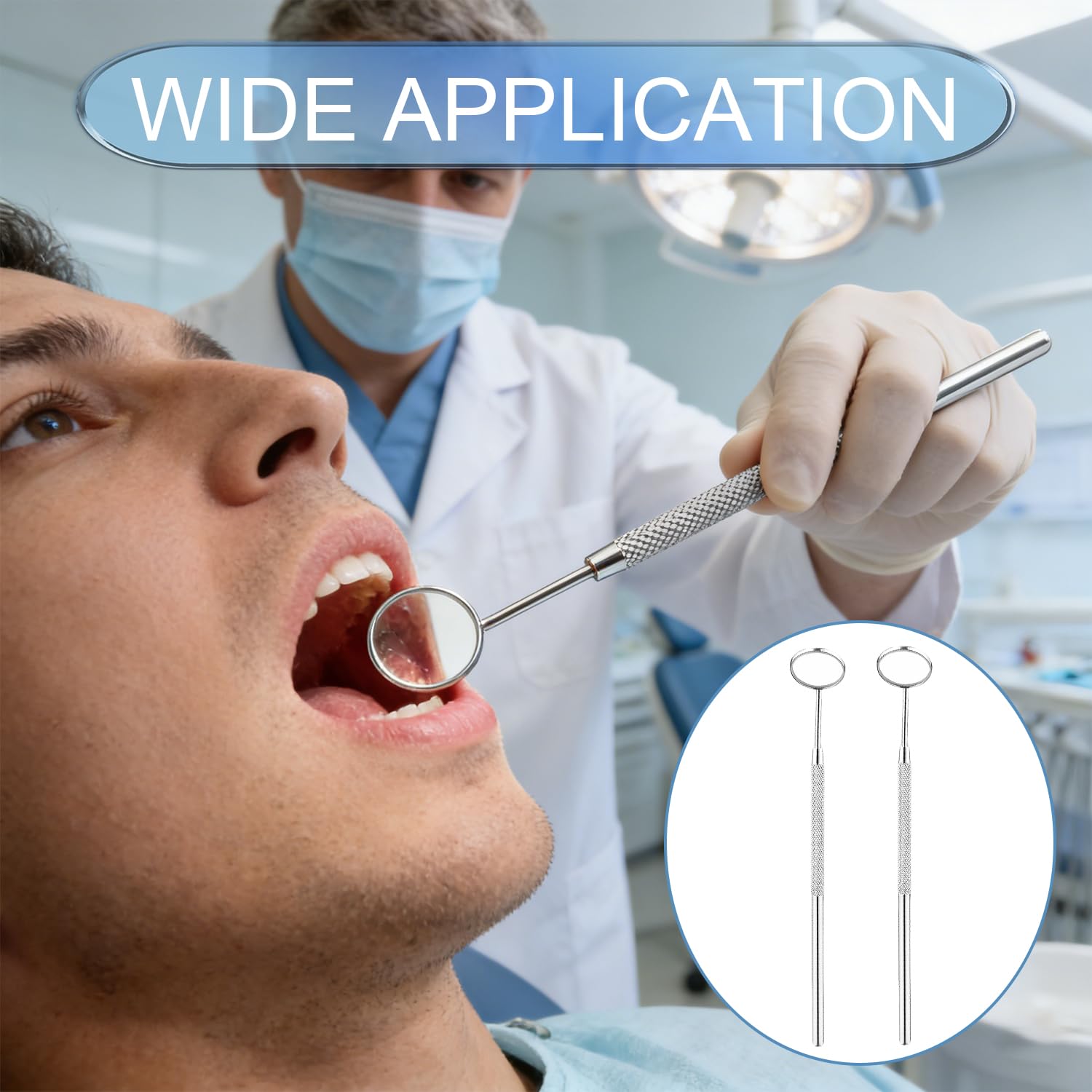 Espejos orales de acero inoxidable antiempañamiento para dientes, perros, dentistas y extensiones de pestañas