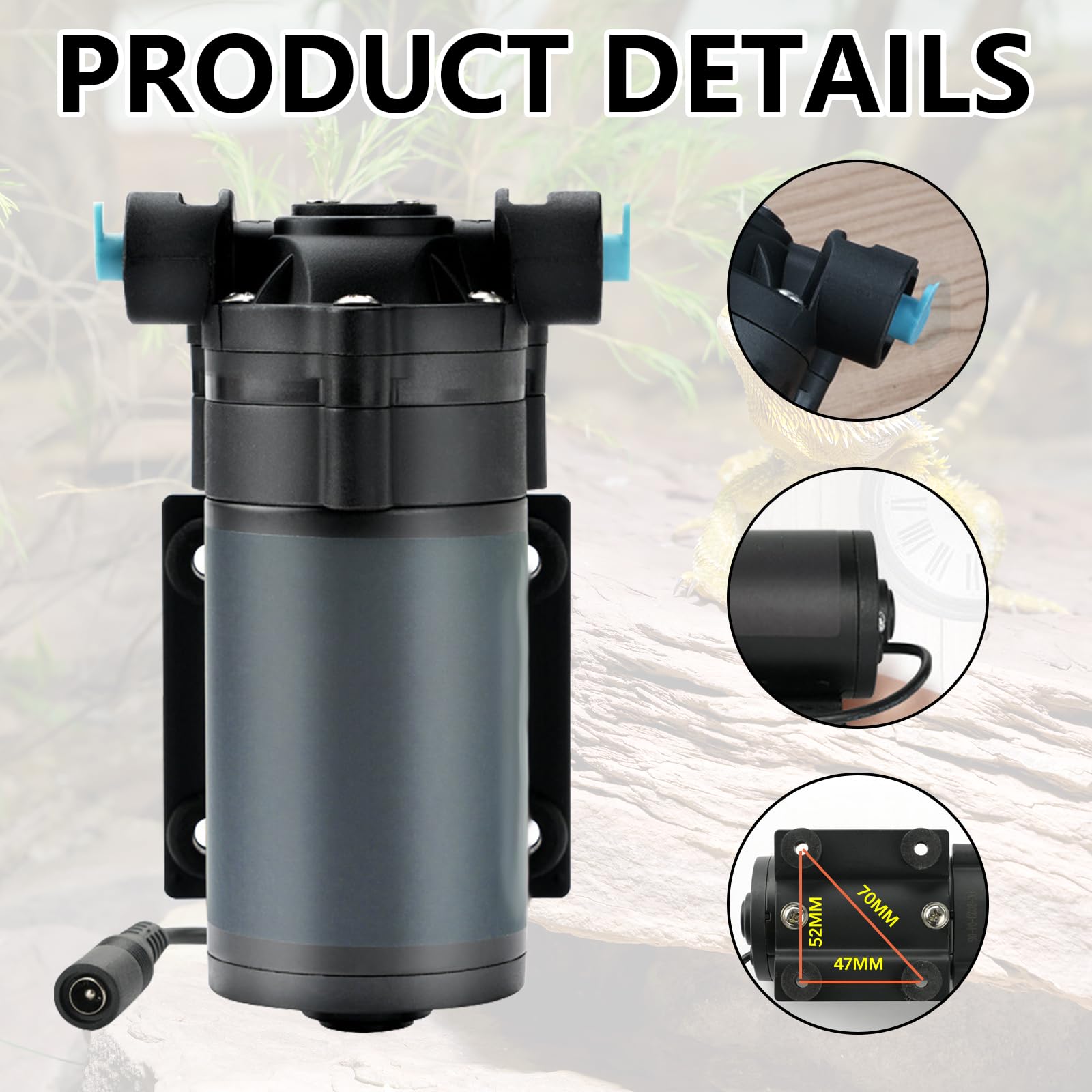 Terrarium Mister, Terrario De Plantas Con 6 Boquillas Humidificador De Niebla Para Plantas Para Terrario De Reptiles Con Sistema De Riego Ajustable De 360 ​​​​° Para Terrarios Y Plantas De Anfibios