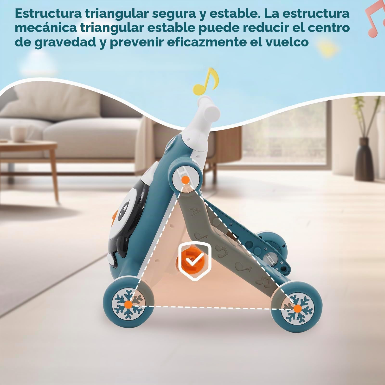 Andador 3 en 1 para aprender a andar sentado a pie, juguete multifuncional para bebé deslizante, centro de actividades para niños con música, juguete deslizante y juguete de dibujo, regalo para niños