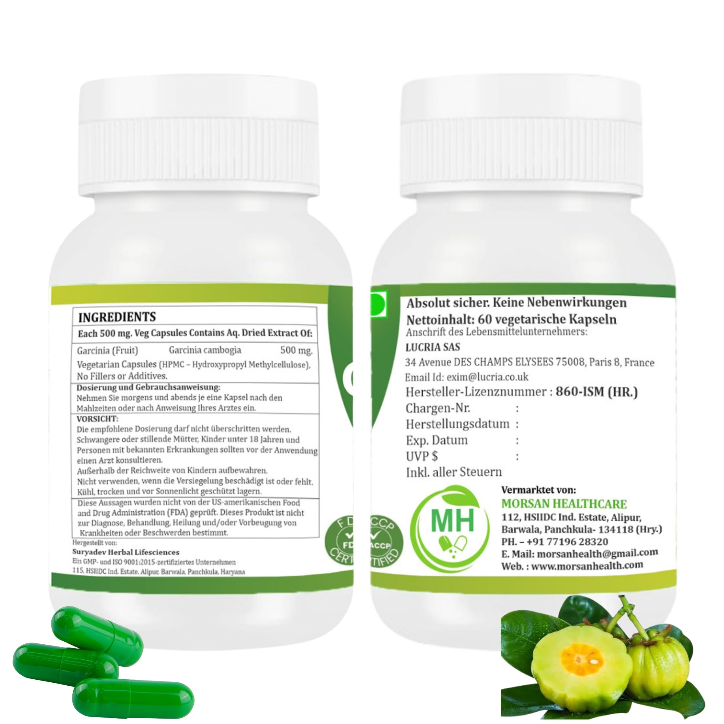 Garcinia Cambogia – 600 mg Nahrungsergänzungsmittel – Unterstützt Gewichtsmanagement und Appetitkontrolle – Vegan, gentechnikfrei, glutenfrei – 120 Kapseln