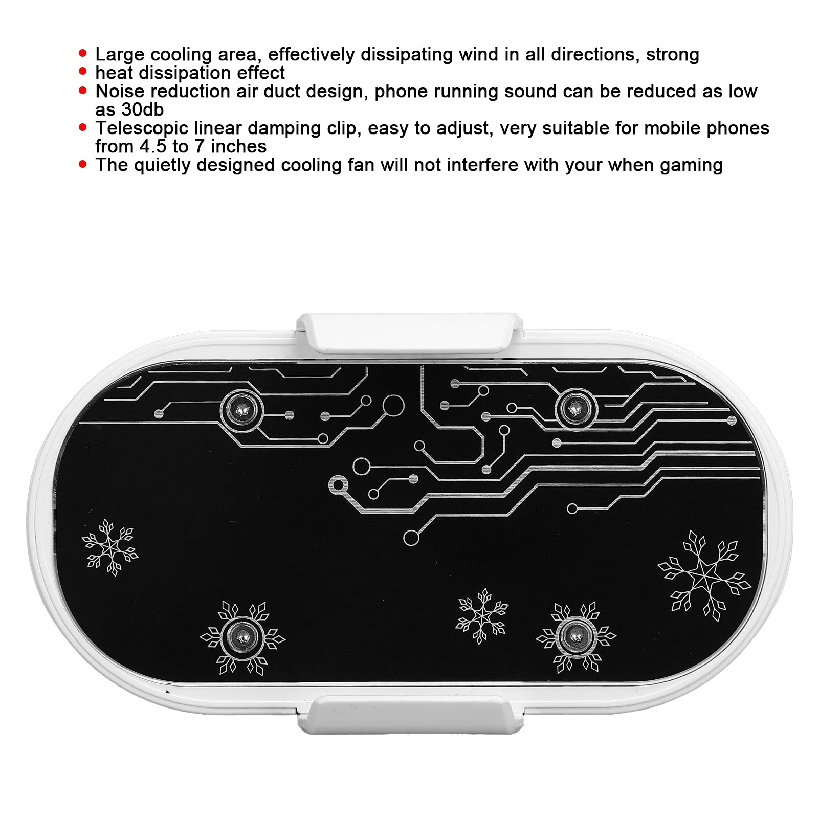Enfriador de teléfono móvil, enfriador de semiconductor de teléfono, disipador de calor portátil para juegos, para teléfonos de 4.5 a 7 pulgadas(blanco)