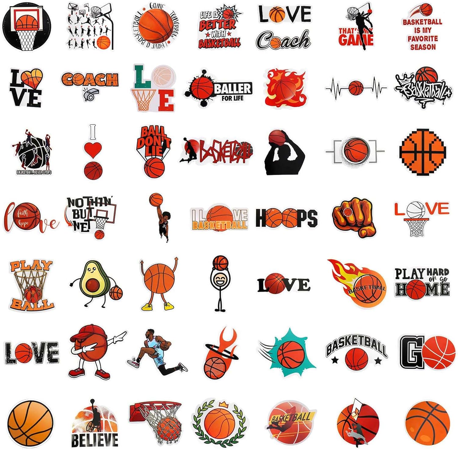 Basketball Water Bottles for Boys, Stainless Steel Basketball Water Bottle Gifts for Boys 8-12 & Kids with 50Pcs Stickers Stuff for Decorate Water Bottle (18OZ) - Image 6