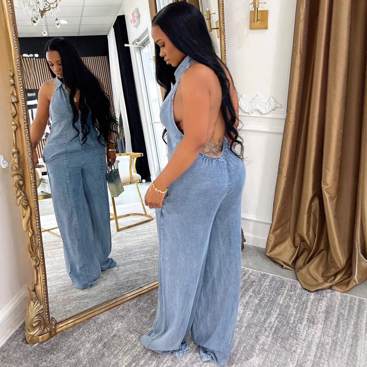 Tute in Denim da Donna, Tute Corte, Tute Intere, Salopette, Completi