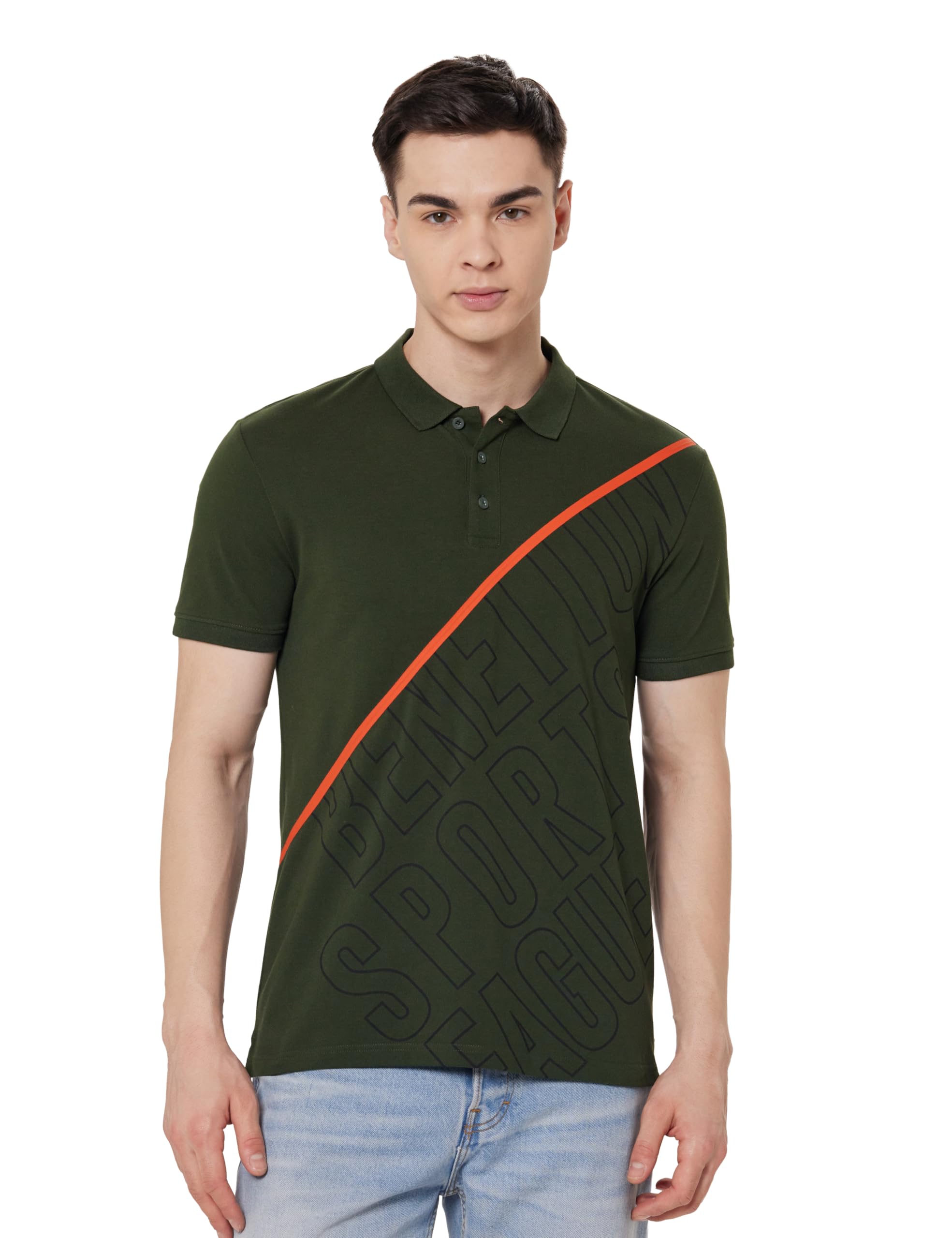 united colors of benetton Men's Solid Regular Fit Polo Shirt-picture-31