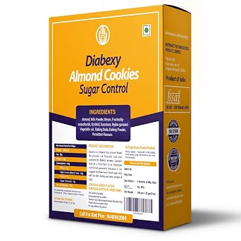 diabexy - Cookies for Sugar Control - Assorted Flavors (Almond, Pack of 3 Boxes)