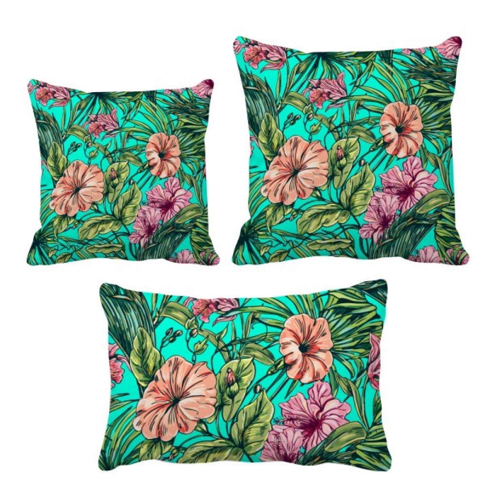 Parure de coussin vert décoration maison motif floral housse de salon