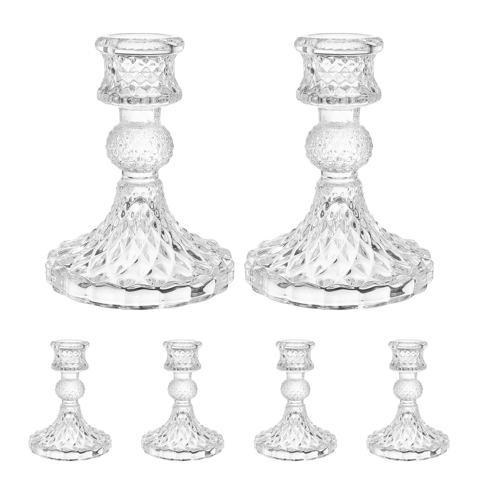 Bougeoirs en verre pour centre de table de mariage et diners aux chandelles elegants