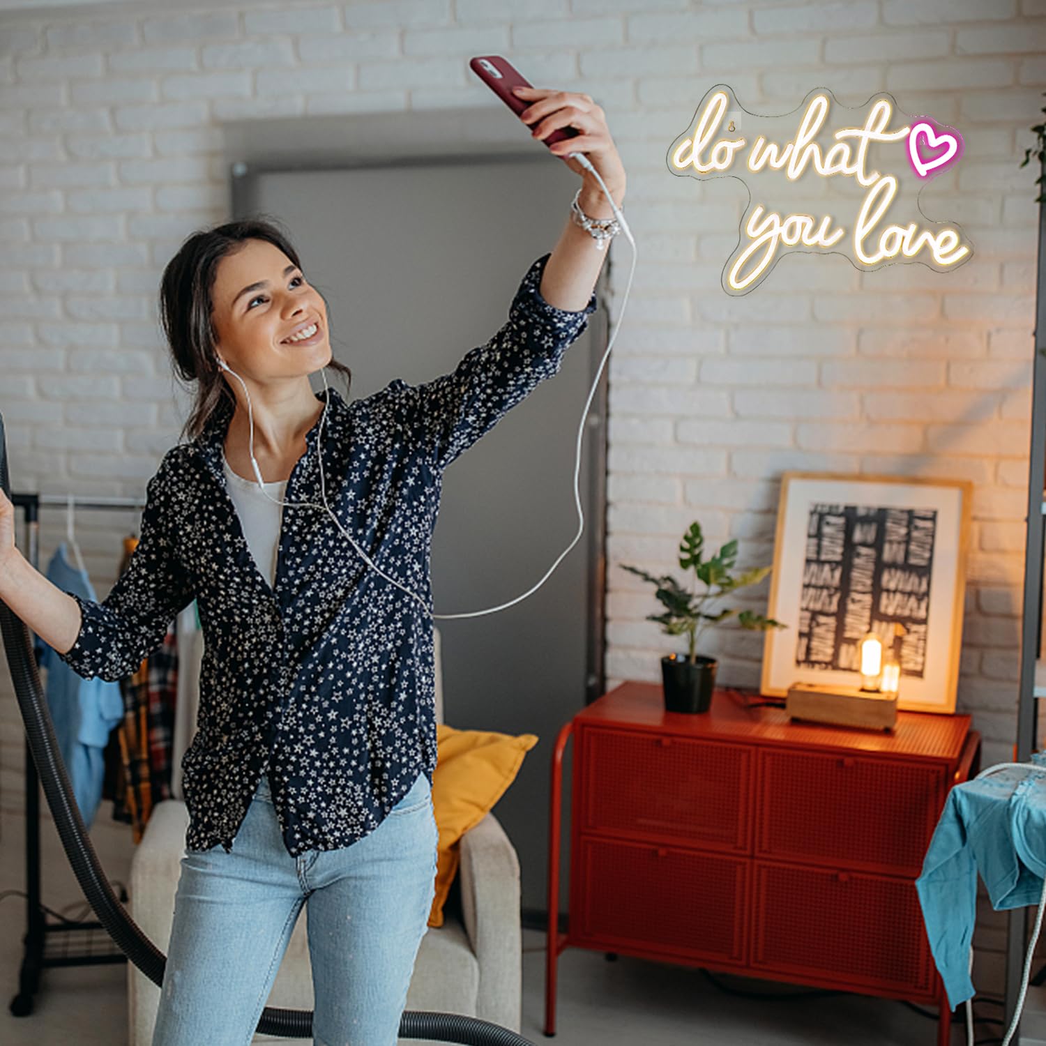 Do What You Love Neonlicht Schriftzug, Warmweiß Neon Schild für Wand Dekor, USB betrieben Neon Led Schild Leuchtreklame für Schlafzimmer, Wohnkultur, Büro