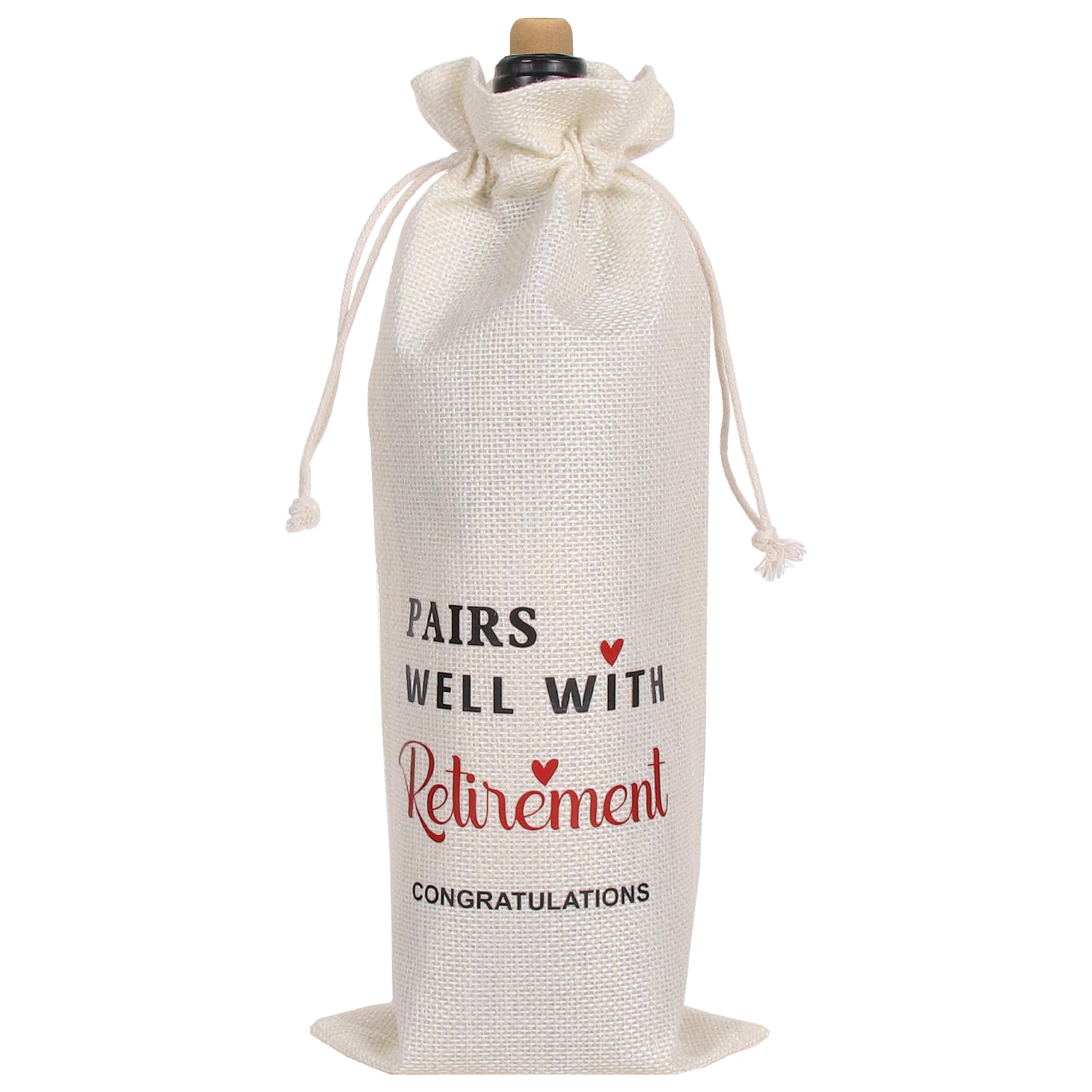 EVRWO Retirement Gifts Bag Retirement Wine Bag for Men Women Pairs Well With Retirement Wine Bag Going Away Gift for Friends Farewell Gifts for Coworkers