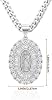 Collar de la Virgen María con Sonrisa de Delfín para Mujer, Collar de la Virgen de Guadalupe bañado en oro de 14k, Madre María, Colgante de Circonita Cúbica, Joyería de Mujer, Regalo 3