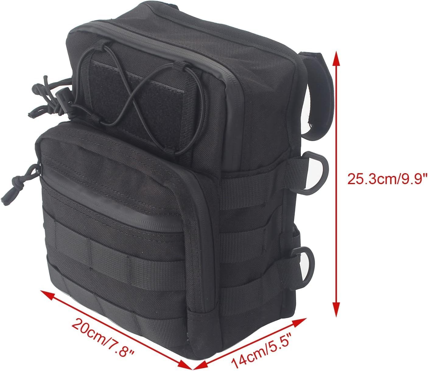 Motorcycle & ATV Vehicle Bag, Soft Nylon/Polyester Handlebar Mount Bag with Zipper Closure and Adjustable Strap