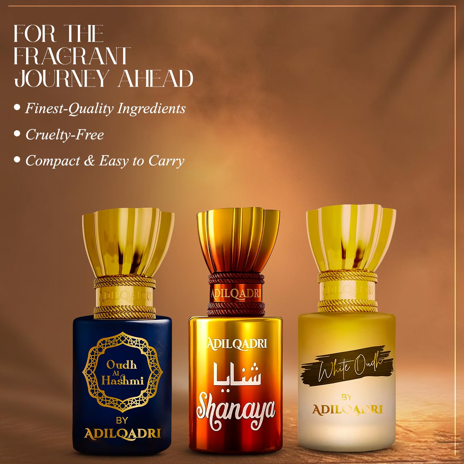 Adilqadri Shanaya White Oudh, Oudh Al Hashmi Attar Combo Pack | Arabic French Strong Masculine & Sweet Arabic Scent | Long Lasting Non-Alcoholic Roll-On Attar For Men & Women | Pack of 3-5.5ML Each 3