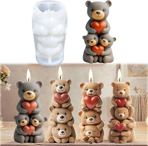 Miniatura 1 de 3 paquetes de moldes de vela Art House para hacer velas, moldes de silicona abstractos 3D para hacer jabón de velas, molde de resina para