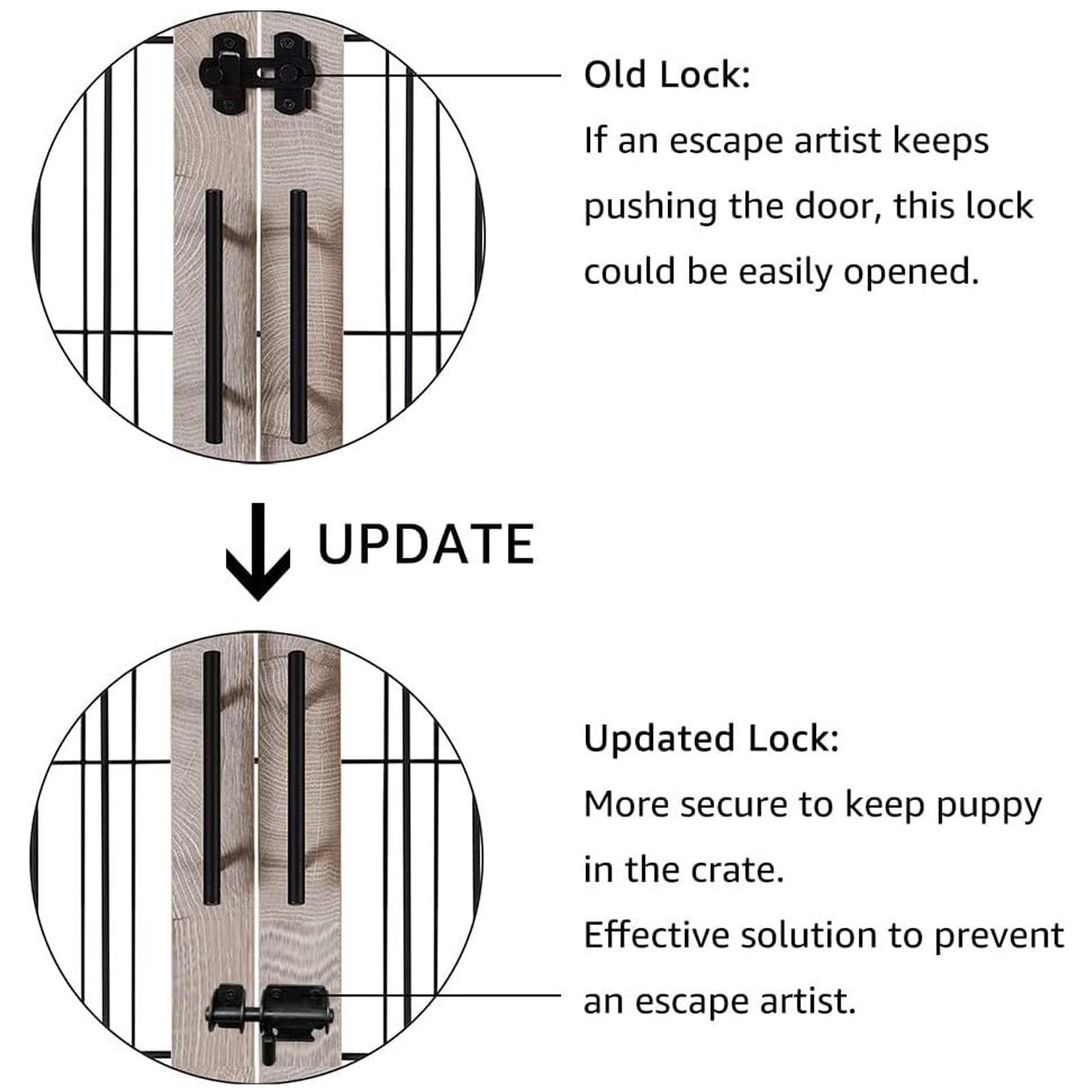 Hundekäfig-Endtisch für kleine, mittelgroße und große Hunde, Indoor-Haustierhütte mit zwei Türen und Drahtgeflecht, funktionale Möbel für Zuhause, 59,7 x 45,7 x 52,1 cm