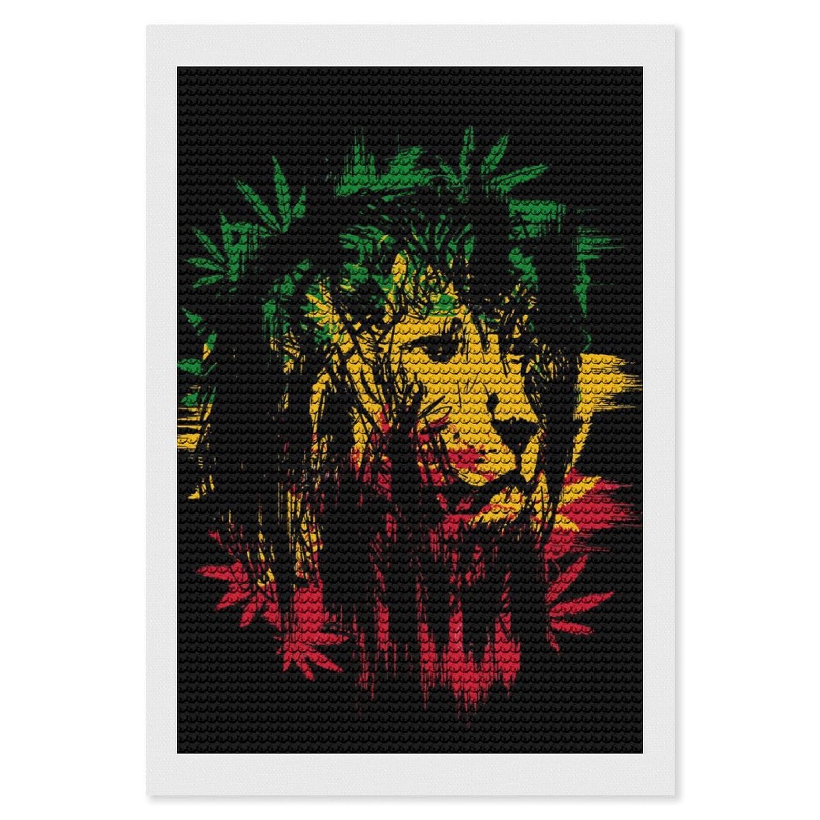 Nclqvjxzkhw Style Rasta Lion Diamond Art Painting For Adult Round Diamonds Pictures Arts Crafts Home Wall Decor 8"X12"
