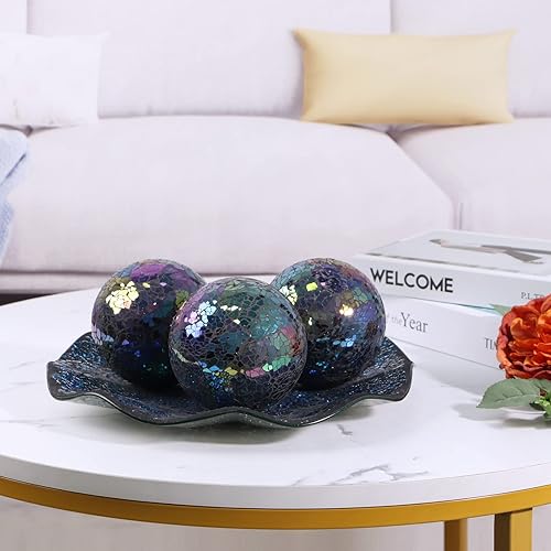 Miniatura 14 de MDLUU Orbes decorativos de 4 pulgadas, bolas de esfera de mosaico, bolas de centro de mesa para cuencos, jarrones, decoración de mesa de comedor