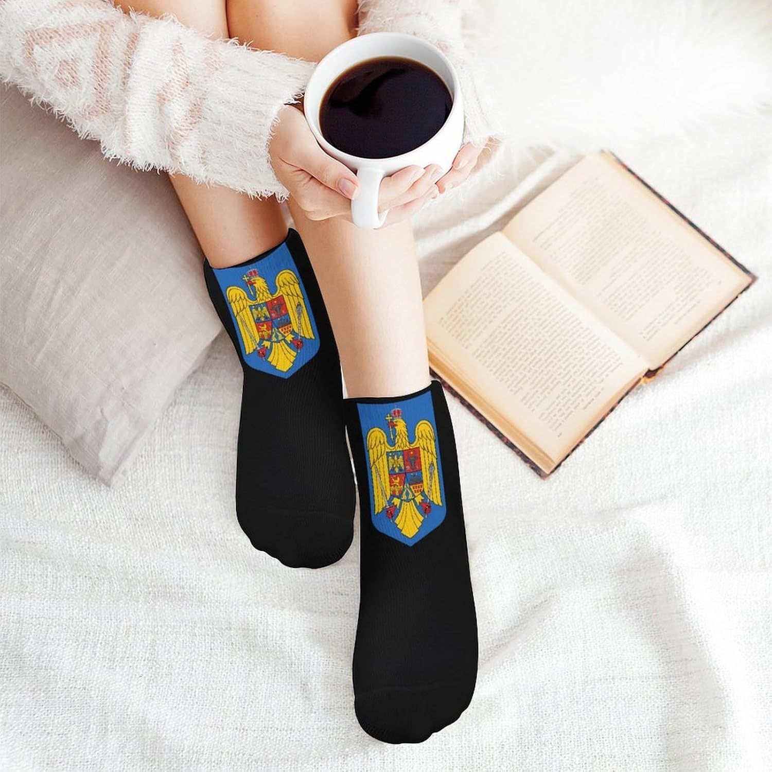 Coat of Arms of Romania Ankle Socks for Men Women Low Cut Crew Sock Casual Sports Clothing