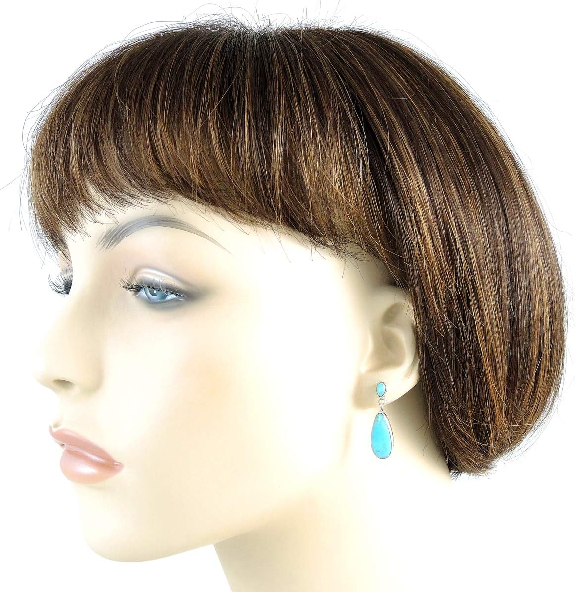 Matching Turquoise Pendant & Earrings Set 925 Sterling Silver (Pendant, Earrings, Stainless Necklace 20") - Image 5