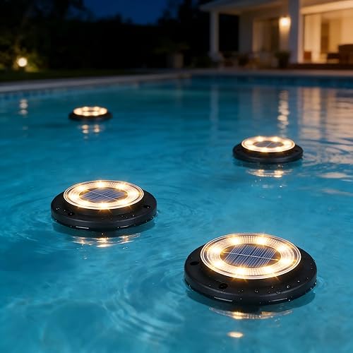 Miniatura 4 de Flacchi - Luces solares de suelo - Luces alimentadas por energía solar para exteriores, luz de disco solar impermeable, luz de paisaje para patio,