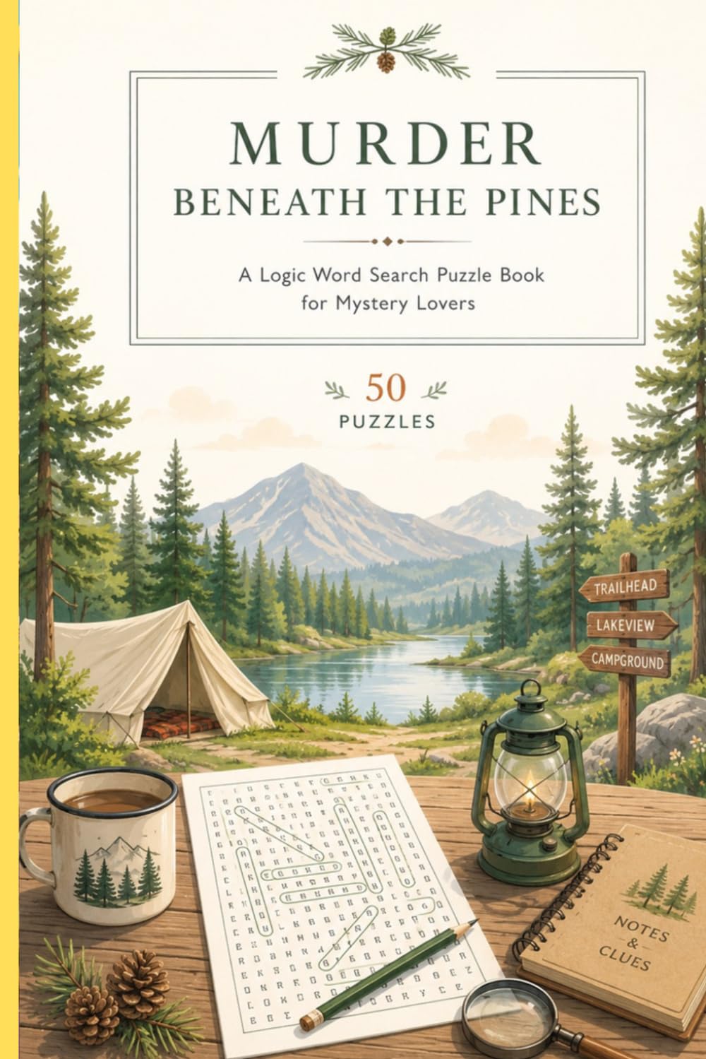 Murder Beneath The Pines: 50 Camping-Themed Logic Word Search Puzzles Featuring Hidden Clues, Mysterious Campgrounds, Suspicious Campers, Missing ... and missing who-dun'-it word searches)