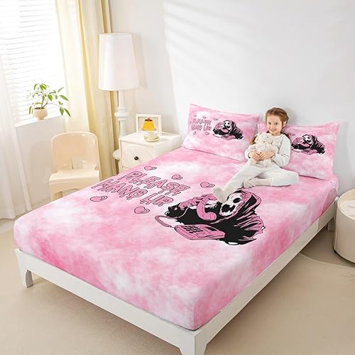 Vista 120 de Juego de sábanas bajeras con bonito diseño de gato negro para niños y niñas, diseño de dibujos animados de Halloween, gato, animales, sábanas