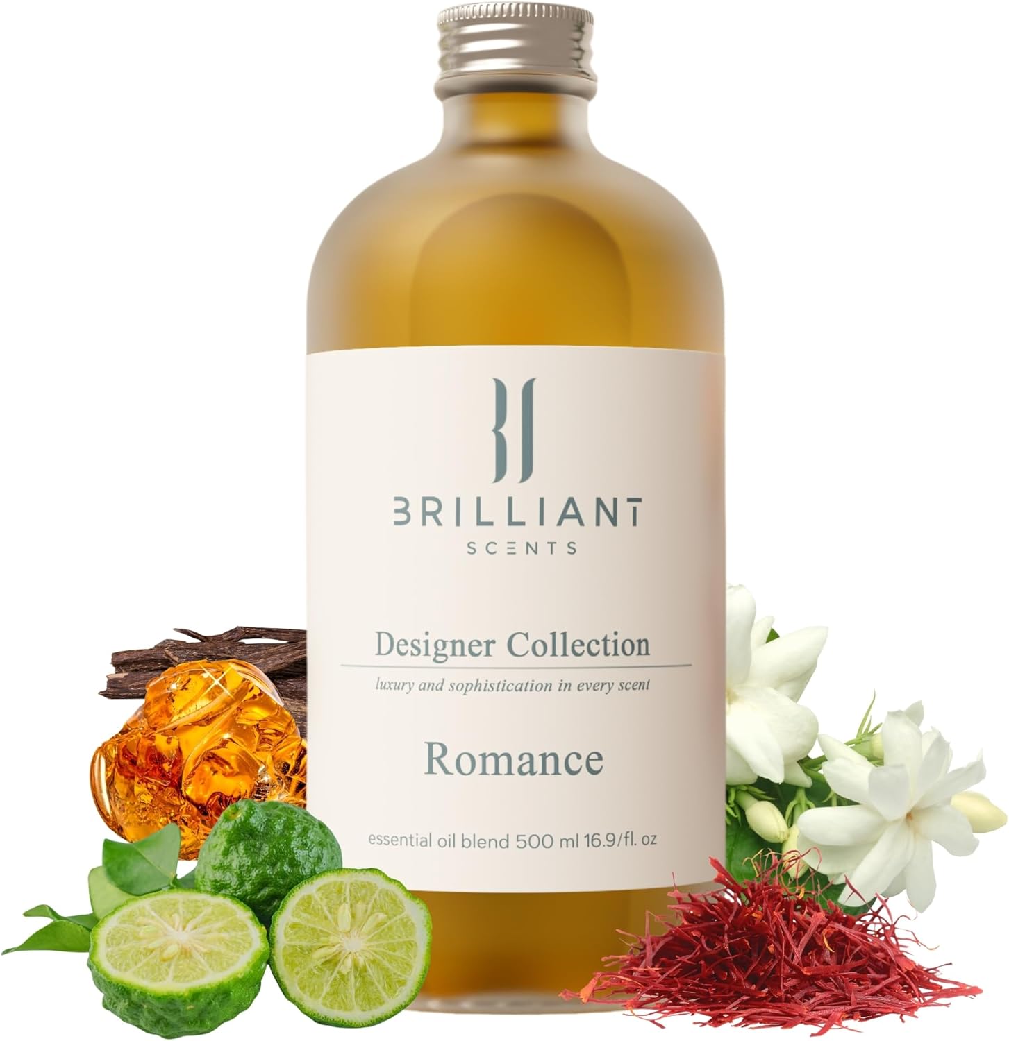 Brilliant Scents Diffuser Oil Refill, Inspired by Baccarat Rouge Designer Collection Aroma Scents, Essential Oils Set for Home, Fragrance Oil for Candle Making, Hotel, 50ML, Romance - Image 2