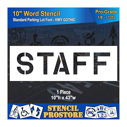 Plantillas de marcado de pavimento Plantilla de personal de 10 pulgadas 10 x 42 x 18 pulgadas (128 mil) Grado profesional