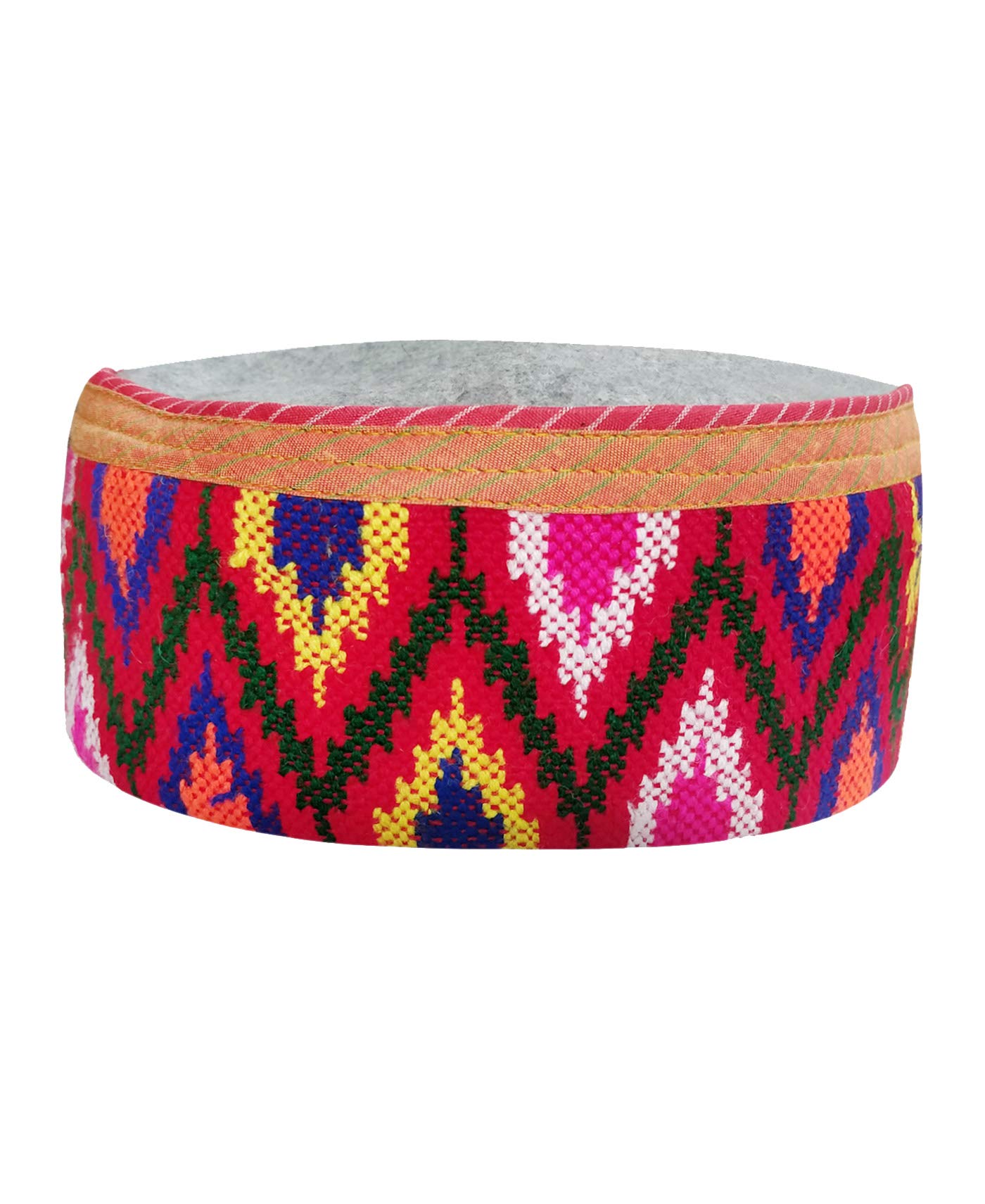 Indian Collectible Herren-Kappe (TS0953D_Schwarz mit KULLU Patti Ring_Free Size), Mehrfarbig, EinheitsgröÃŸe