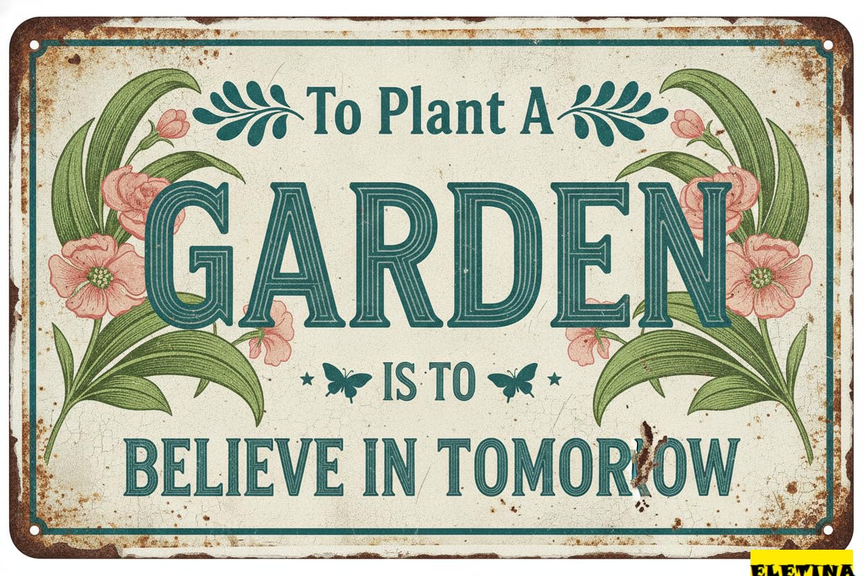 To Plant A Garden Garden Tin Sign, 8x12 Inch Decor