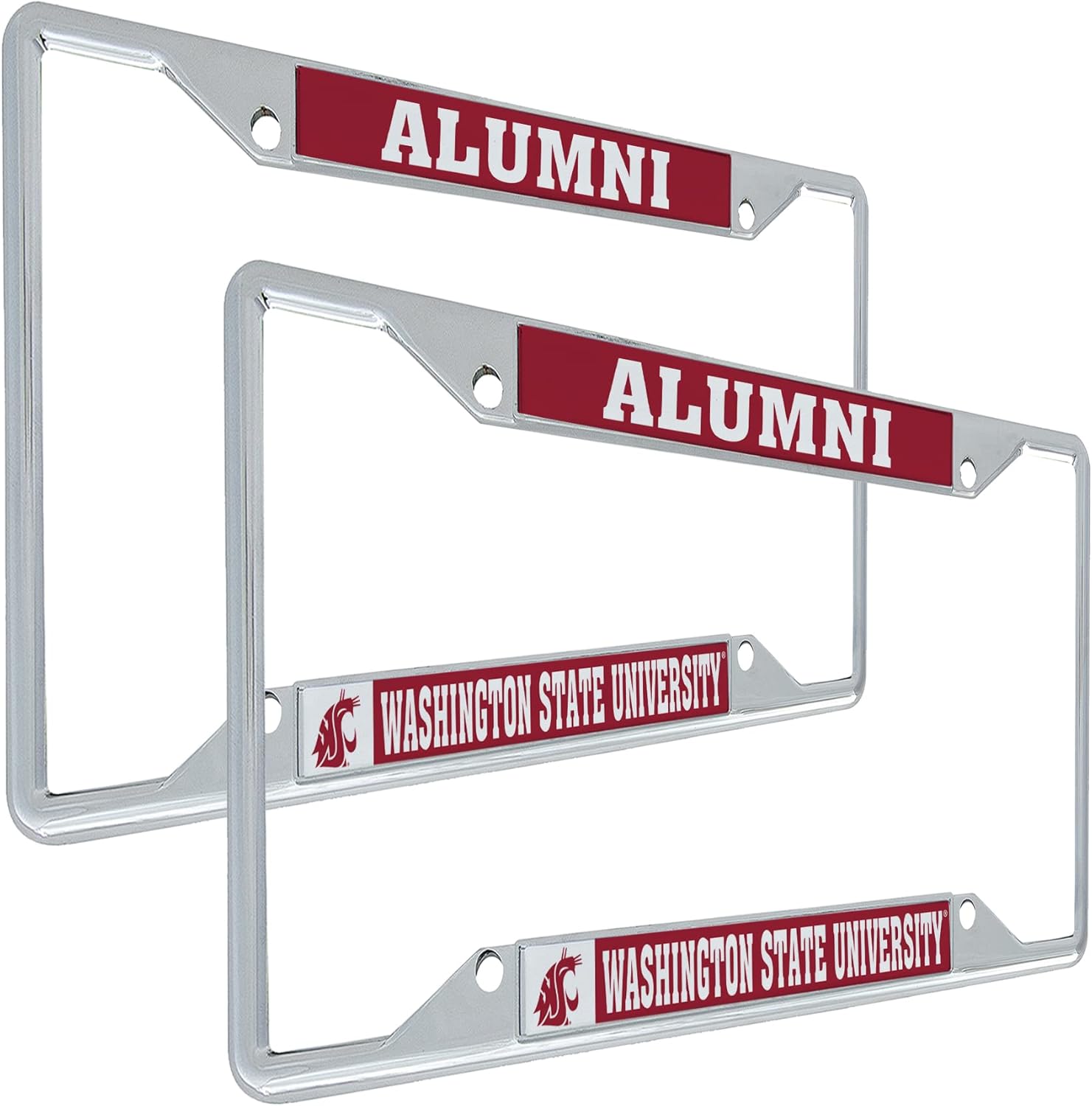 Desert Cactus Washington State University Car Accessories Metal License Plate Frame for Front or Rear of Car (Alumni 2 Pack)