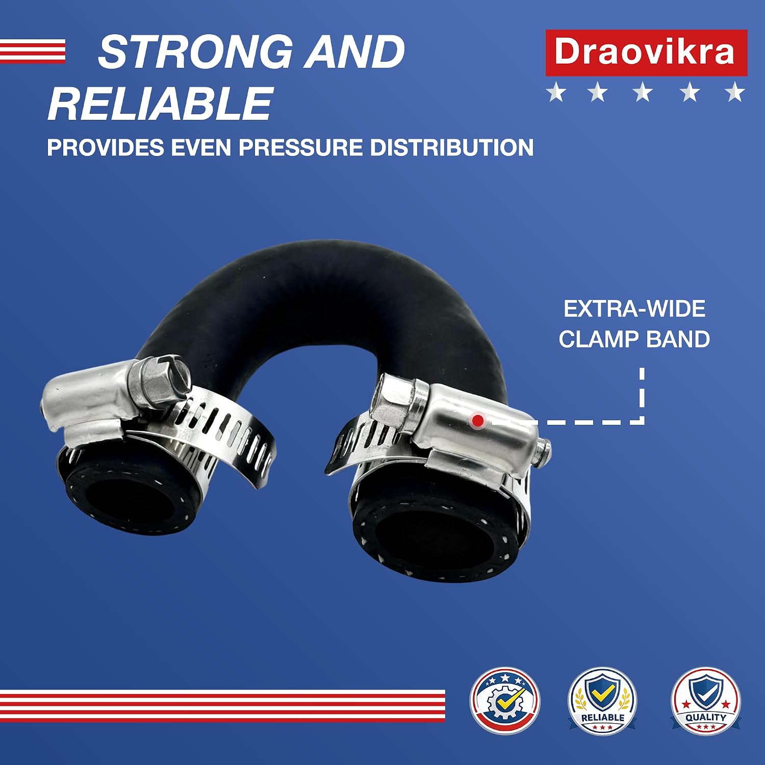 U Shape Heater Bypass Hose for LS and LT Engines, 551699 Rubber Coolant Hose with 2 Clamps, 5/8 and 3/4 Inch Engine Hose Kit