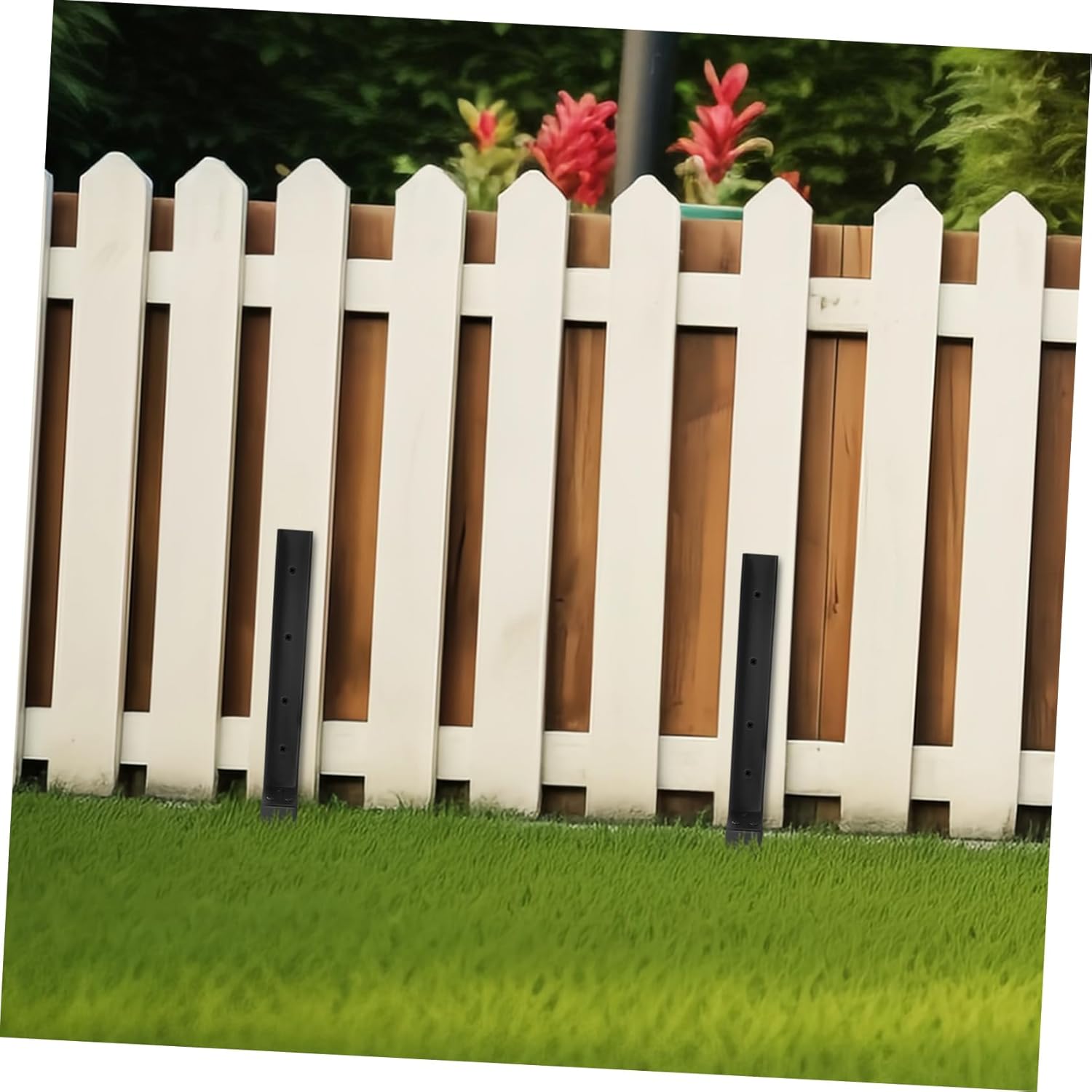 Thickened Fence Post Repair Kit Heavy Duty Steel Ground Spikes for Fixing Broken or Tilted Posts Sturdy Anchors for Wood Fences 2 Piece Set