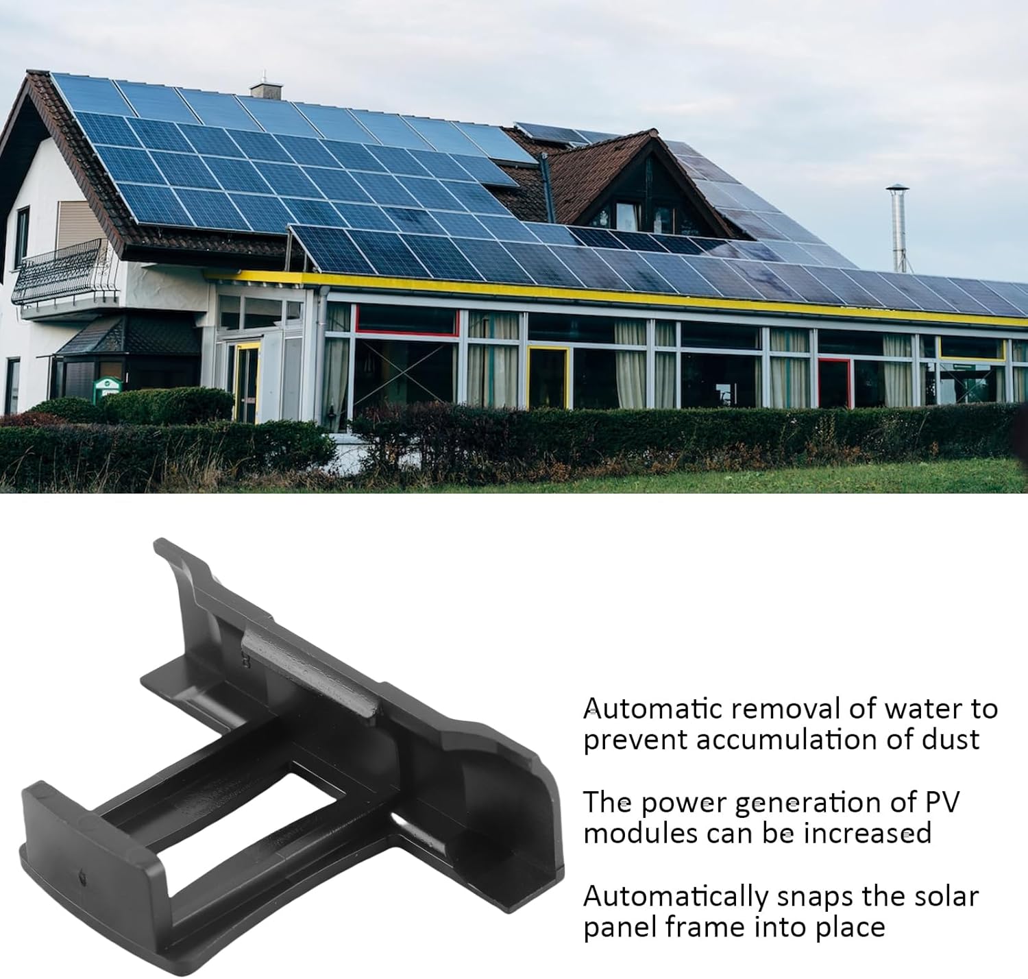 20Pcs Solar Panel Drain Clips, 35mm ABS Photovoltaic Drainage Clamp, T Shape Solar Panel Water Drainage Clips as Parts for Draining Water to Avoid Rainwater Accumulation