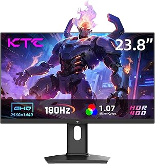 KTC 24 Inch Gaming Monitor 180Hz - 2K 1440P Computer Monitors, Fast IPS Monitor with HDR 400, Adaptive Sync, Up to 185Hz, HDMI 2.0 & Display Port 1.4, Height Adjustable, Vesa Mount, H24T7