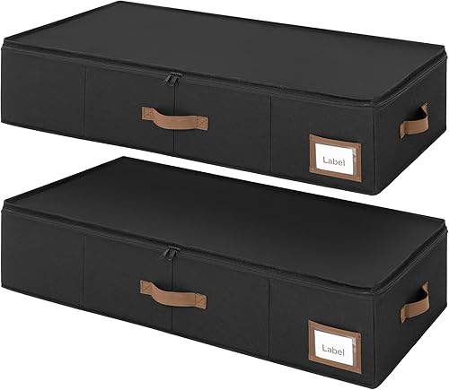 GRANNY SAYS Paquete de 2 organizadores debajo de la cama, organizador debajo de la cama con tapa con cremallera para dormitorio, contenedores de