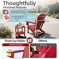 Vista 5 de Sillas Adirondack Plegables para Patio, Sillas de Hoguera de HDPE Resistentes a la Intemperie, Silla Adirondack para Exteriores con Portavasos