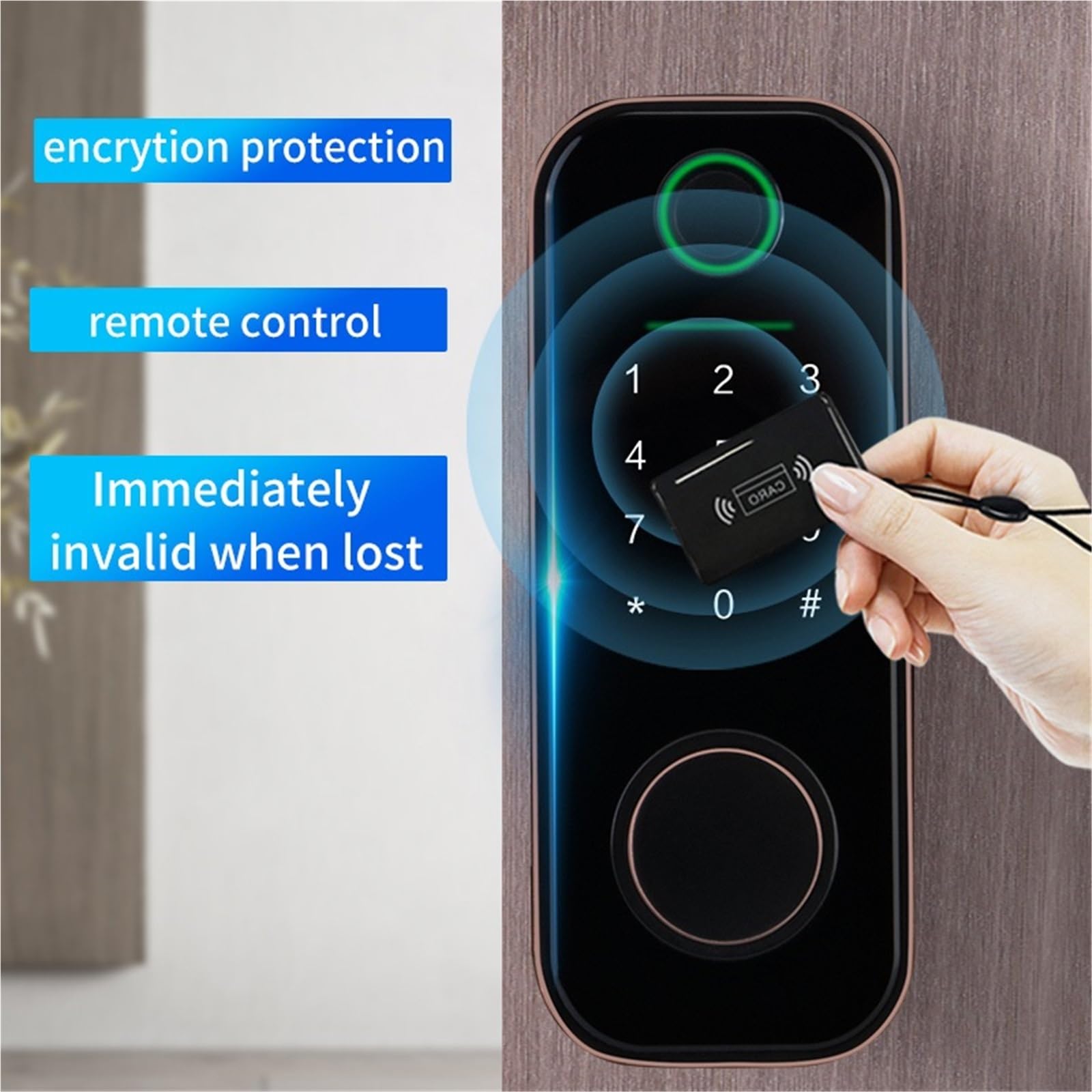 Serrure de porte à empreintes digitales, Bluetooth, application intelligente, déverrouillage distance, mot passe, serrure électronique Bureau Commercial