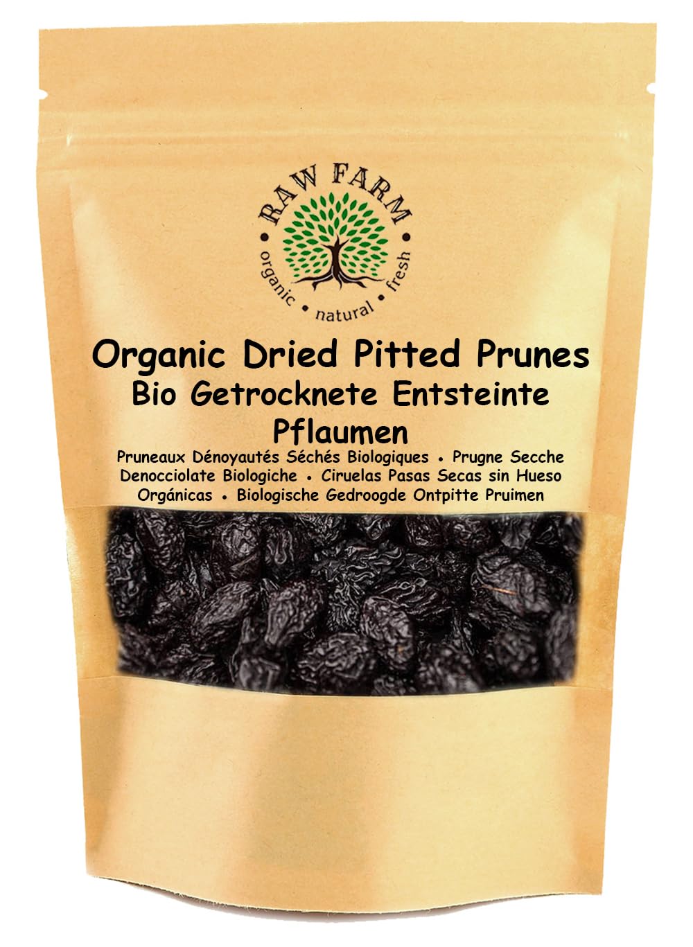 Raw Farm - Ciruelas Secas Deshuesadas Bio - 1kg - Sin Humedad, Libres de Aditivos y Conservantes