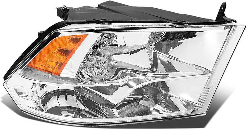 Farol dianteiro direito DNA MOTORING Chrome Amber para Dodge Ram e Ram 2009–2018 – OEM-HL-0049-R