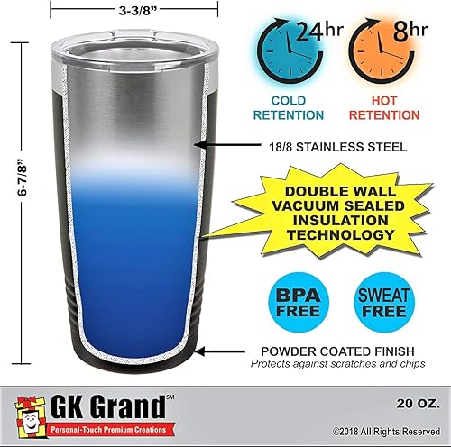 Miniatura 3 de GRANDMA GIFT - Taza de café de acero inoxidable con aislamiento al vacío con texto en inglés "BEST GRANDMA EVER  LOVE YOU ALWAYS", diseño GK Grand y